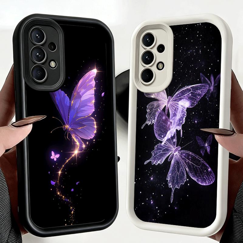 Phone Case for Samsung Galaxy A17 A16 A15 A14 A13 Beautiful Purple Butterfly A56 A36 A26 A55 A35 A25 A54 A34 A24 A53 A33 A23 A07