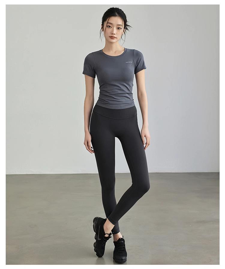 Damen Sommer Schnelltrocknend Slim Fit Sport Yoga Top