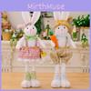 Adorable Easter Decorative Standing Rabbit Figure Stretchable Plush Doll Gift For Kids