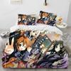 3D Anime K-ON Cute Kawaii Girl Bedding Set Printed Single Comforter Quilt Duvet Cover Pillow Case 3 Pieces Sets Kids Adult Size