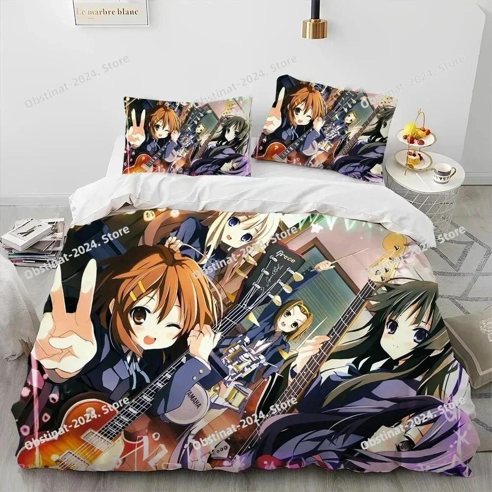 3D Anime K-ON Cute Kawaii Girl Bedding Set Printed Single Comforter Quilt Duvet Cover Pillow Case 3 Pieces Sets Kids Adult Size