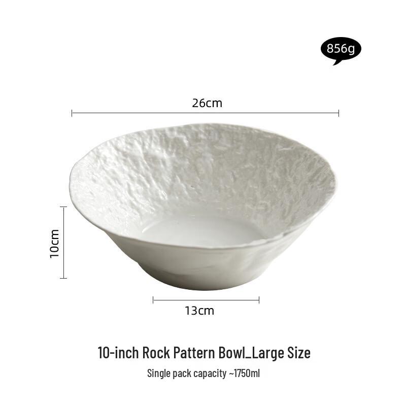 10-inch Ceramic Rock Texture Multi-purpose Bowl