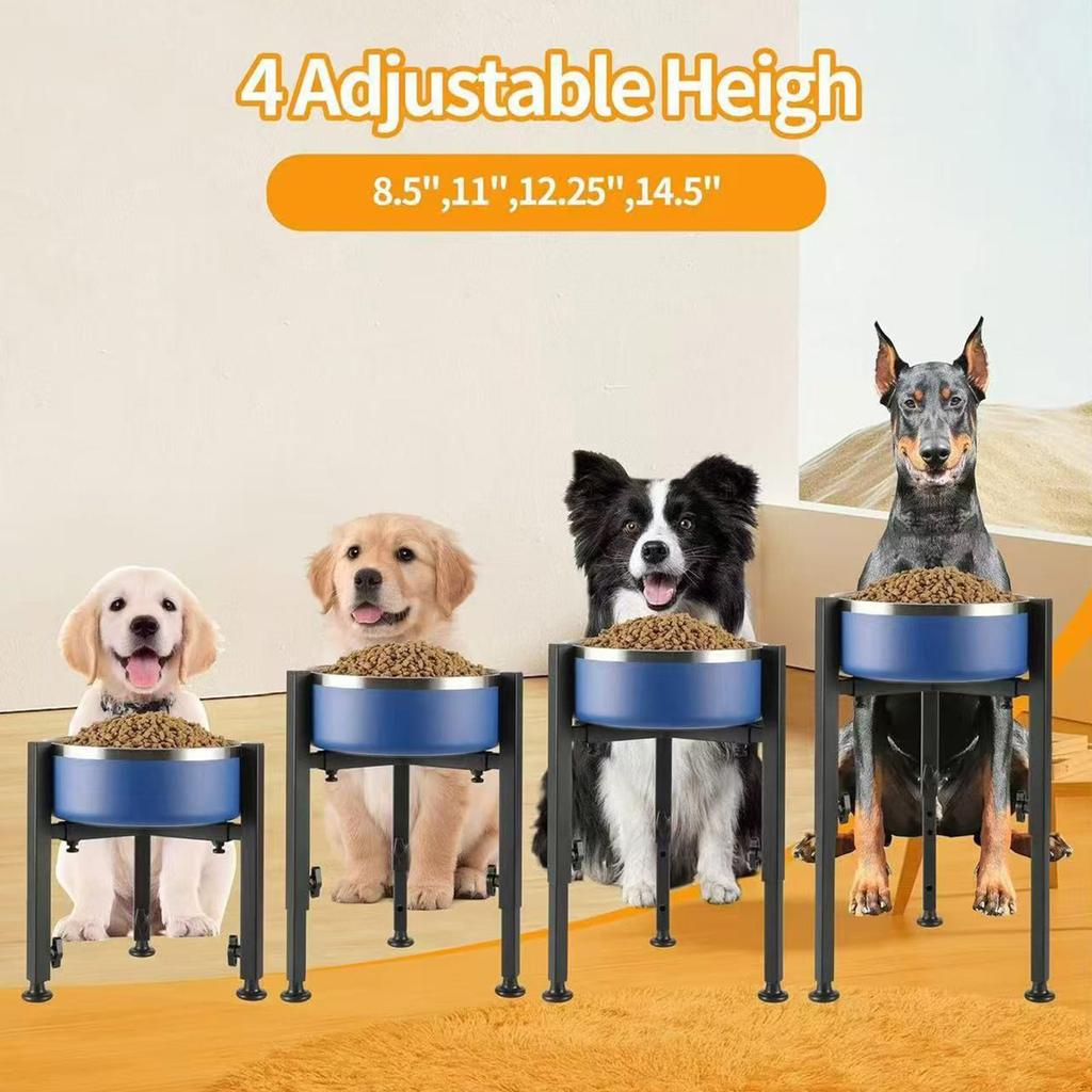 Pet Bowl Holder, Stainless Steel Bowl Holder, Large, Medium And Small Dog Bowl Holder, Detachable And Adjustable In Height,1pc,