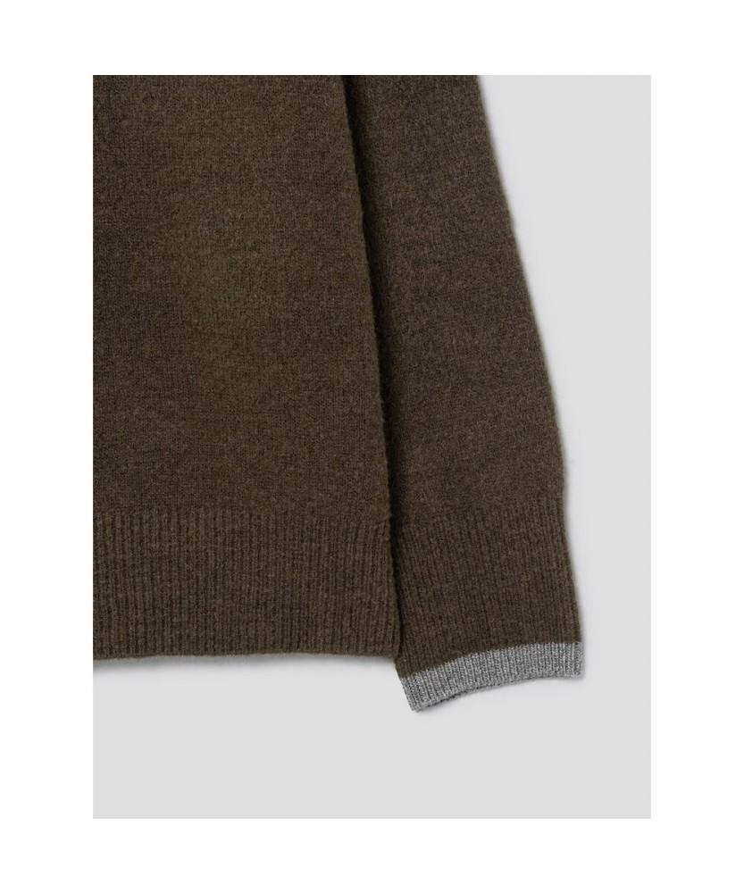 8SECONDS Loose Fit Contrast Pullover Brown