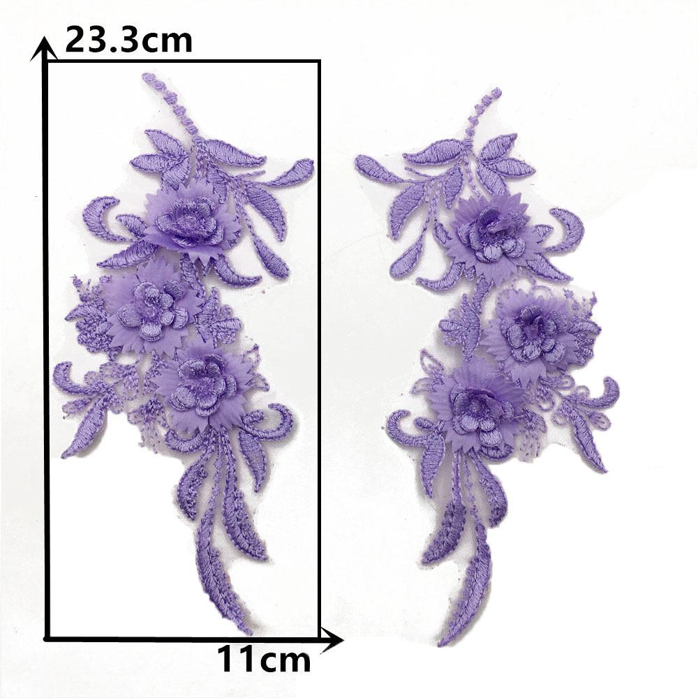 Wedding Dress Pair Flower Multi-Color Collar Three-Dimensional Embroidery Hollow Lace Decoration Sewing Clothes Accessories