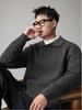 Men's Thick Cable Knit Lapel Sweater - Warm Solid Color Autumn/Winter Layer