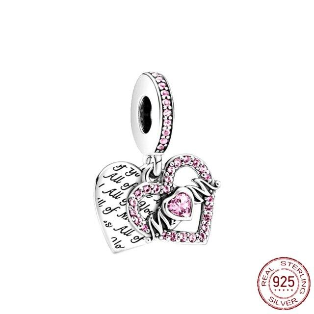 Nouveau 925 En Argent Sterling Rose Fille Garçon Rose Étincelle Entretoise Clip Charme À Perles Original De Mode Bracelet Bijoux À Bricoler Soi-Même Pour Les Femmes