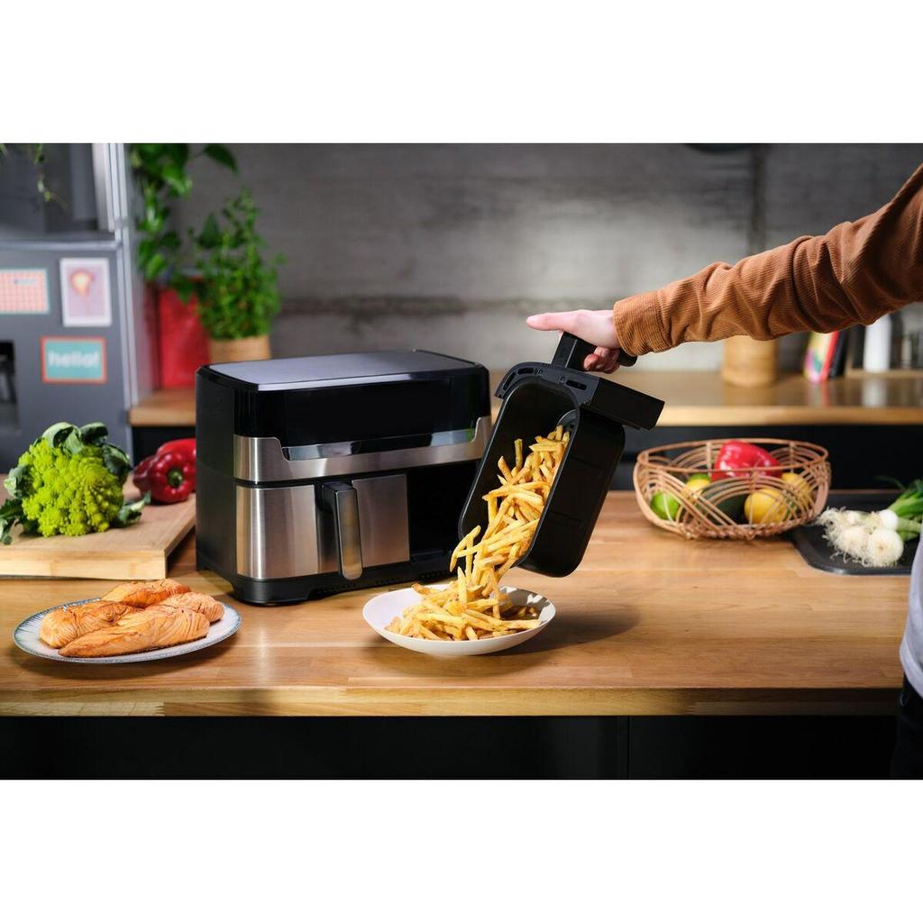 Tefal Dual Easy Fry Grill Ey905d Electric Fryer 8.3 L Stainless Steel