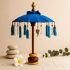 Bali Decorative Parasol, 40cm Blue Cotton Umbrella