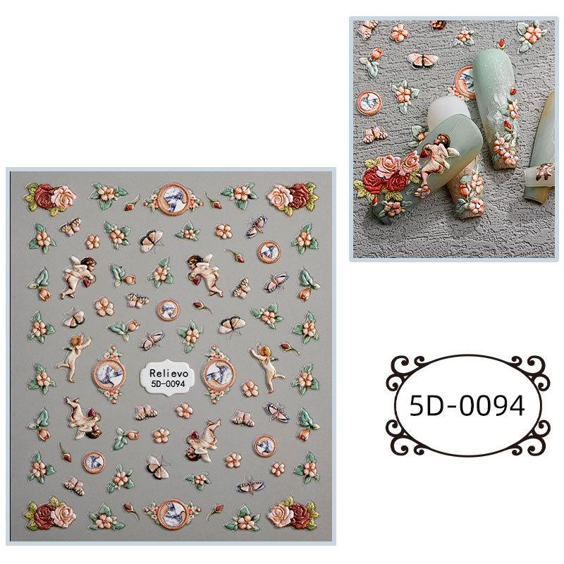 

Новые мультяшные наклейки для нейл-арта, рельефные 5D трехмерные ретро-аксессуары для нейл-арта, детские наклейки для ногтей 85*100mm