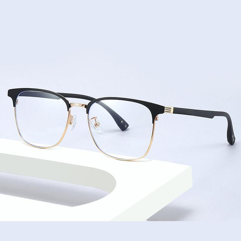 Half Frame Reading Glasses Men Anti Blue Light TR90 Prescription Diopter Glasses for Business Male Presbyopic Eyewear
