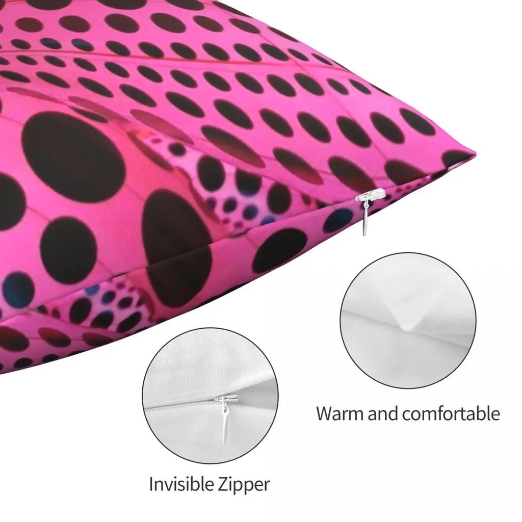 Rosa Punkte Kissenbezüge Bett Auto Yayoi Kusama Kunst Abstrakt Kürbis Polka Pop Ästhetik Kissenbezug Cooles Dekor Zierkissenbezug
