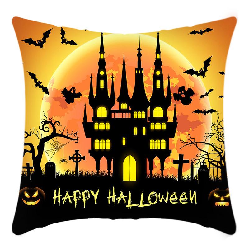 New Halloween Pumpkin Scarecrow Night Print Pillow Home Sofa Cushion Cover