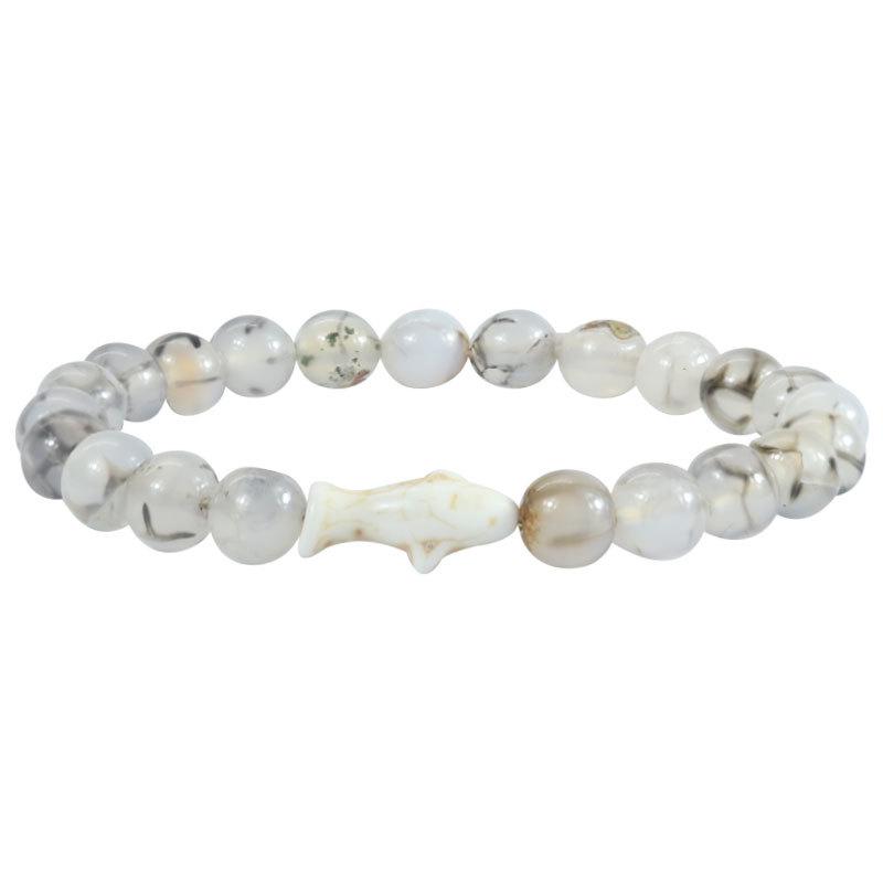 Bransoletka z koralików do śledzenia zwierząt z kamieniami naturalnymi - Wzór Żółwia, Słonia, Rekina