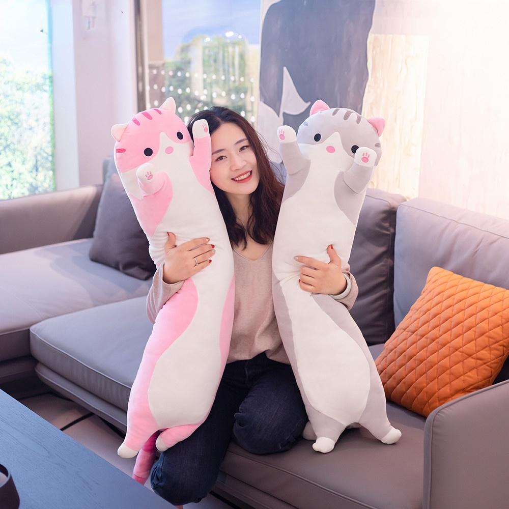 50/70/90/110cm Cute Soft Long Cat Pillow Plush Toys Stuffed Pause Office Nap Sleep Pillow Cushion Gift Doll
