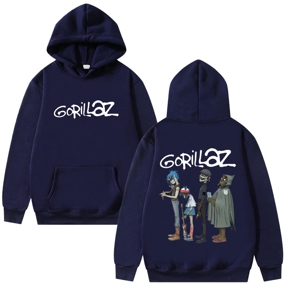 Alternative Rock Band Gorillaz Graphic Hoodie Men Women Hip Hop Fashion Streetwear Male Casual Oversized Fleece Cotton Hoodies