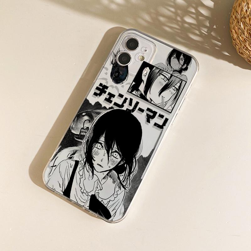 Japanese Anime Chainsaw Man Makima Reze Phone Case For iPhone 17 16 15 11 12 14 13 Pro Max Mini XS XR 7 Plus 16E Air Soft Cover
