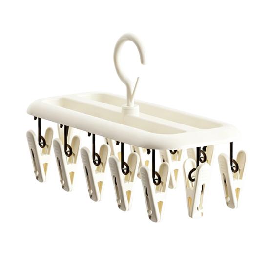 Rotatable 360° Clothes Drying Racks, Strong Windproof Non-Slip Multi-Clip Design, Appropriate Spacing Durable PP Clips, for Balcony Clothes Socks