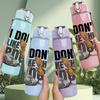 1PC I Don't Like Humans Bird Print 750ml Color Plastic Sports Water Bottle Leakproof Flip Straw Lid Suitable for Sports Office Home Use