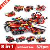 Transformation 6 In 1 City Police Dinosaur Mecha Deformation City Guard Robot Enlighten Block Set Kids Educational Building