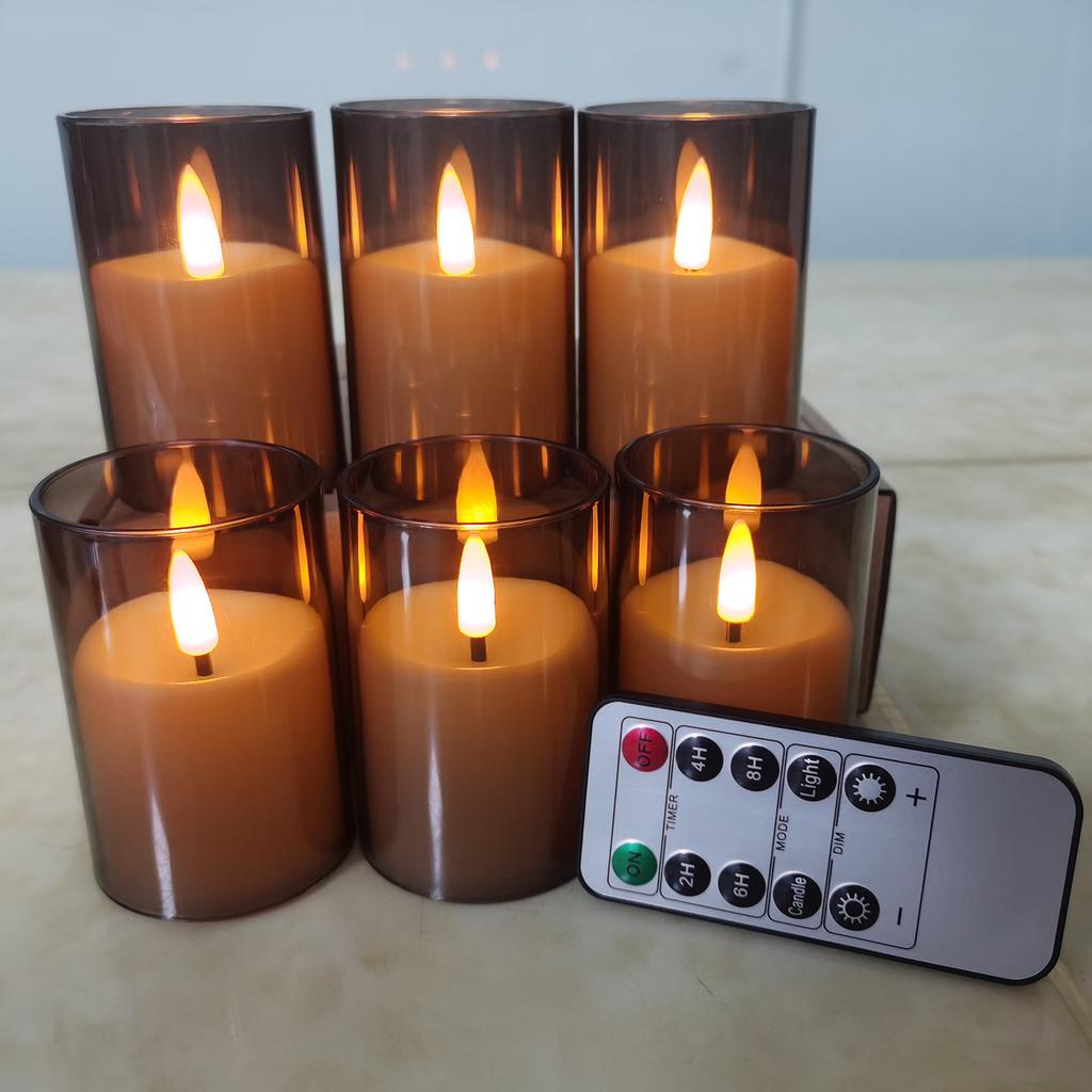 6Pcs Flameless LED Candle Lights Creative Wishing Led Tea Lamp Warm White Halloween Wedding Christmas Decoration Candle Light