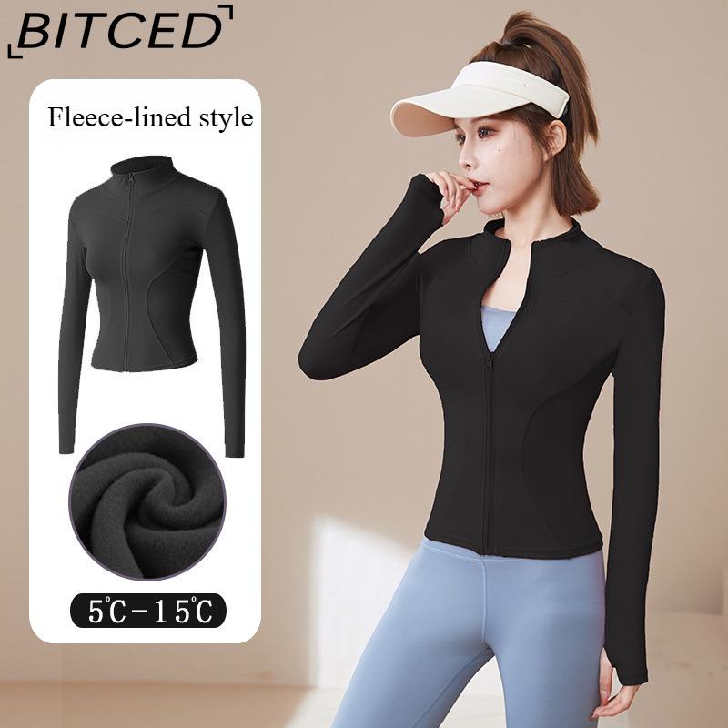 BITCED Summer Sun Protection Quick-Dry Sports Jacket Stand-Up Collar Stretch Slim-Fit Running & Fitness Top