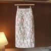 Women Autumn High Waist Floral Textured Midi Skirt Bodycon Pencil Skirt