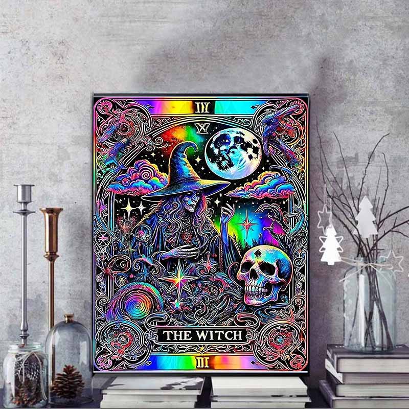 Disney Diamond Painting Witch Colorful Tarot Style Art Illustration Cross Stitch Hanging Printed Puzzle Mosaic Embroidery Home Decor 5D DIY Art New