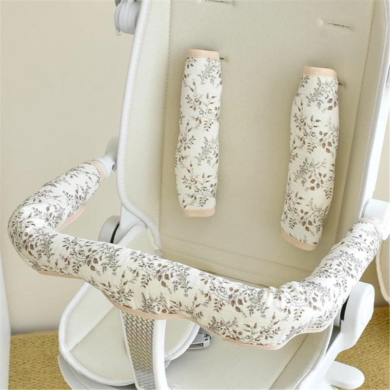 Soft Breathable Cotton Baby Strollers Accessories Set Easy To Install Baby Strollers Handle Cover Set for Safety & Comfort
