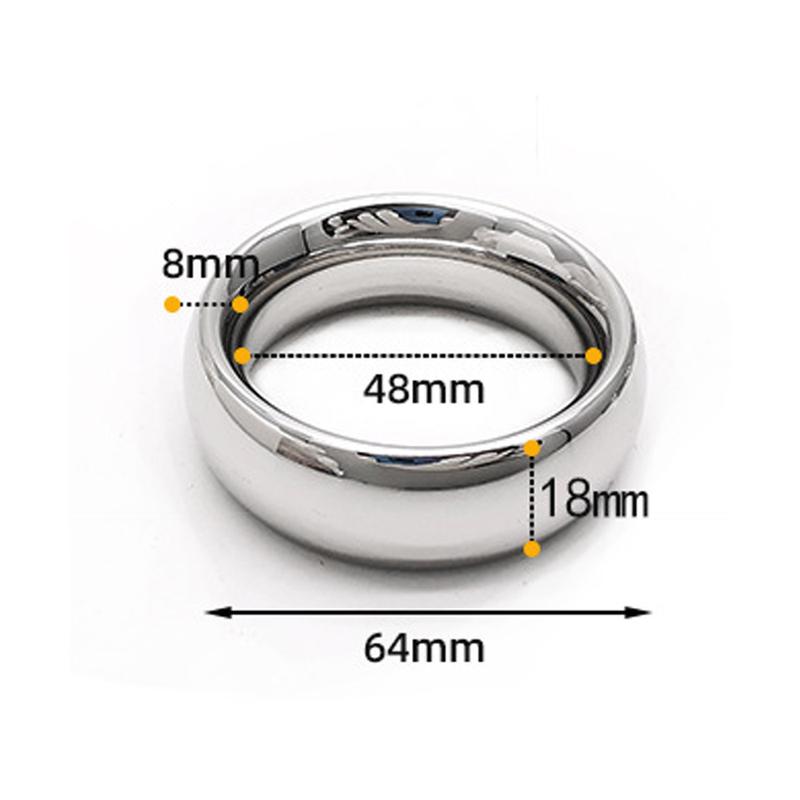 6 Sizes Stainless Steel Penis Ring Stretcher Metal Cock Ring Scrotum Restraint Rings Penis Lock Testicular SM Sex Toys for Men