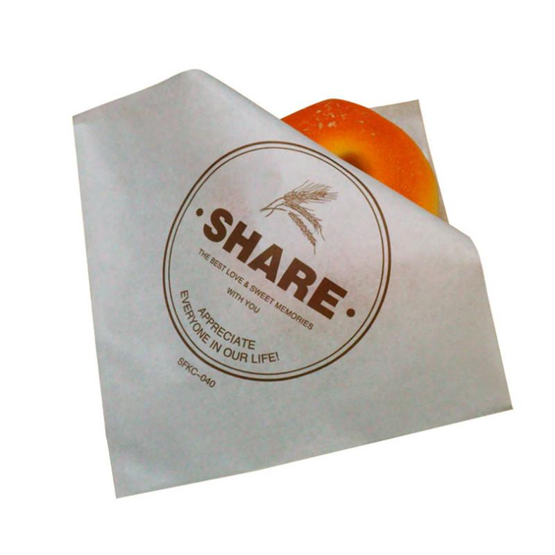

100Pcs Baking Donut Bakery Food Packaging Kraft Bag Oilproof Fried Bread Sandwich Paper Sweet Wrapping 15x15.5cm