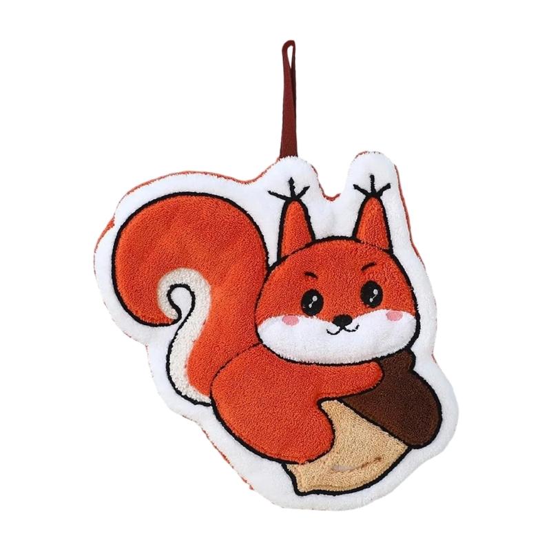 

Мультяшное полотенце для рук, милые животные, подвесные полотенца из мягкого кораллового вельвета, высоко впитывающие для кухни или ванной комнаты