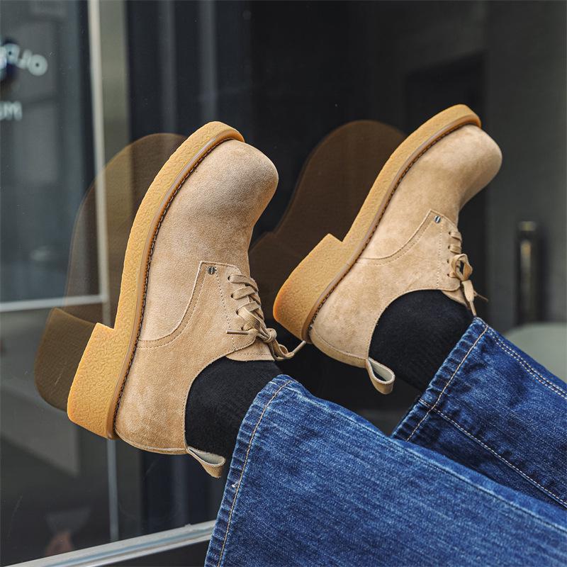 Retro Distressed Men's & Women's Round Toe Platform Derby Shoes - Autumn Collection 14411-J