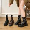 Vielseitige Stiefeletten im britischen Stil für Damen, Herbst, erhöhend, modisch und lässig 2025, dicksohlige Martin-Stiefel für Damen, vielseitig
