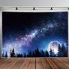 [1pc Galaxy Tapestry] 1pc Extra Large Galaxy Starry Sky Moon Night Scene Polyester Tapestry | Aesthetic Wall Hanging, Birthday