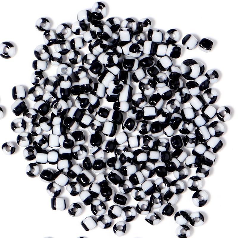 Apx 130pcs/Lot 4mm Stripe Czech Glass Seed Beads Round Acrylic Spacer Beads For Jewelry Making DIY Bracelet Necklace Accessories