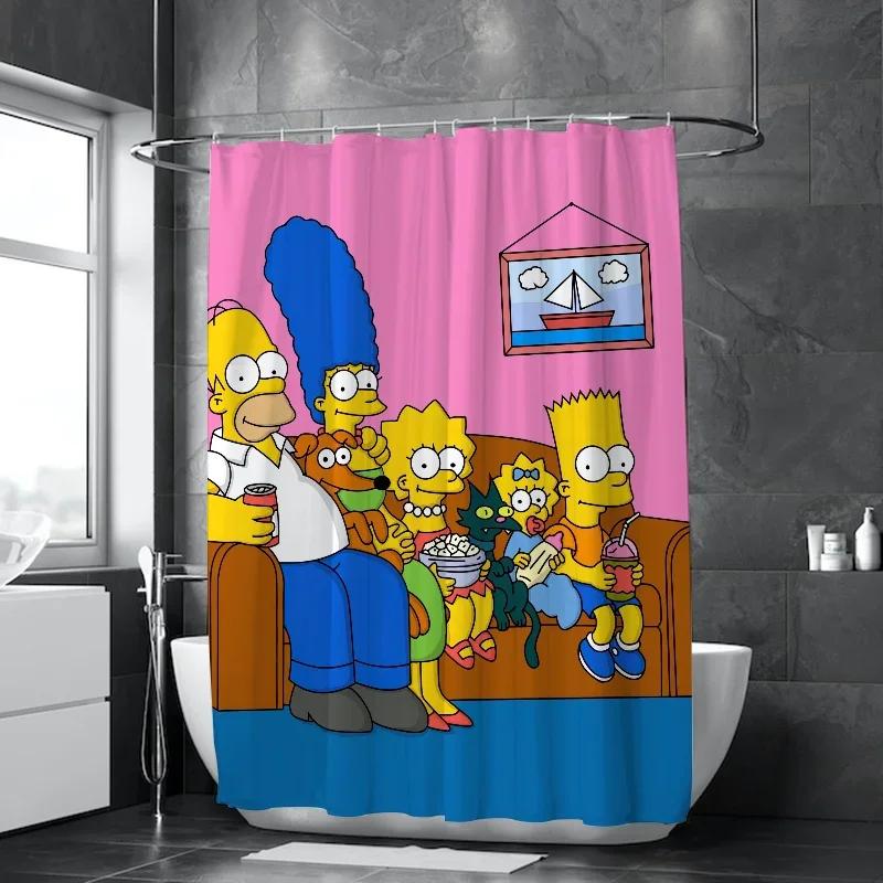 PO01 Shower Curtains for Bathroom Accessories Simpsones Waterproof Shower Curtain Bath Bedrooms the Home Fabric Shade Opaque Pr