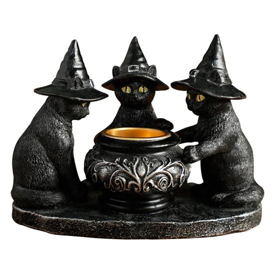 Halloween Candle Holder Spooky Resin Grim Reaper Skeleton Human Organ Statue Tabletop Tea Light Holder for Home Office Kitchen Mantel Decor
