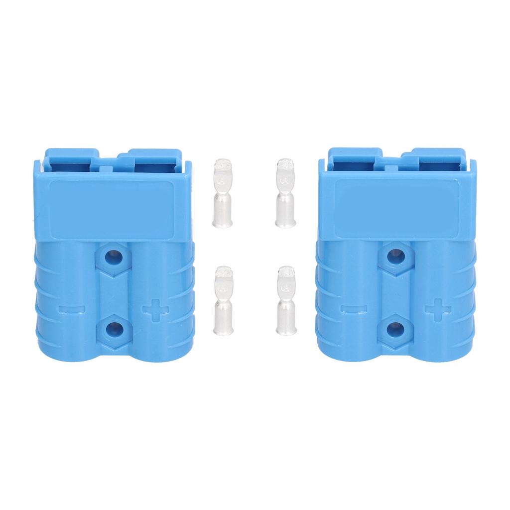 2Pcs Battery Connector 50A Lightweight Quick Disconnection Wire Harness Plug Kit 6AWG 600VBlue