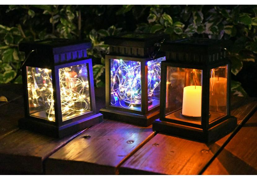 Solar-Powered Hanging Palace Lantern: Decorative Outdoor Courtyard Lamp for Gardens and Patios