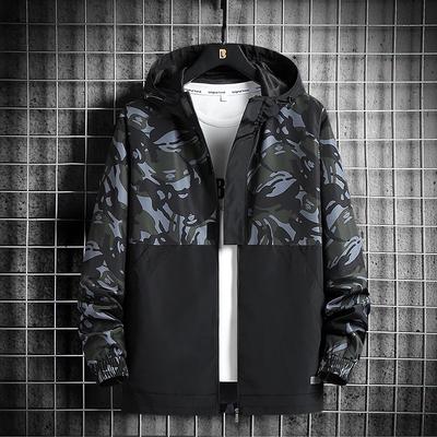 Spring and Autumn New Jackets Men's Korean Style Trendy Hooded Tops Color-blocked Casual Workwear Jackets Clothes