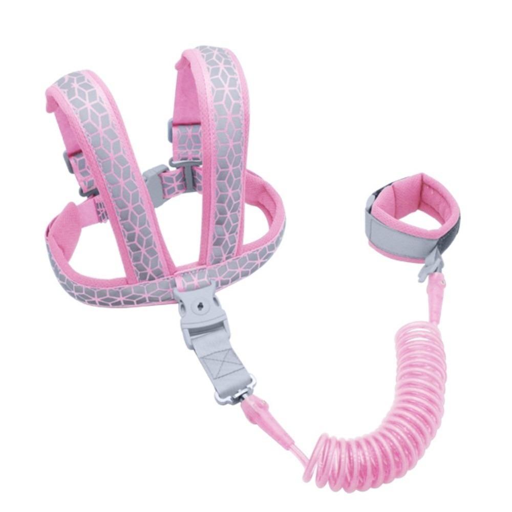 

2m Child Anti Lost Wrist Link Reflective Toddler Harness Leashes Crowded Places розовый