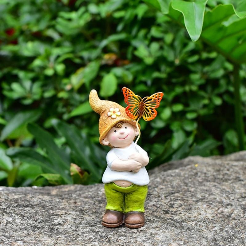 3pcs Ceramics Boy Figurine Garden Landscaping Yard Ornament Indoor Outdoor Statue Craft Decoration for Home Bedroom