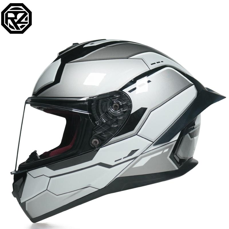 ORZ new motorcycle helmet off-road four seasons personality locomotive big tail full face helmet capacitor DOT