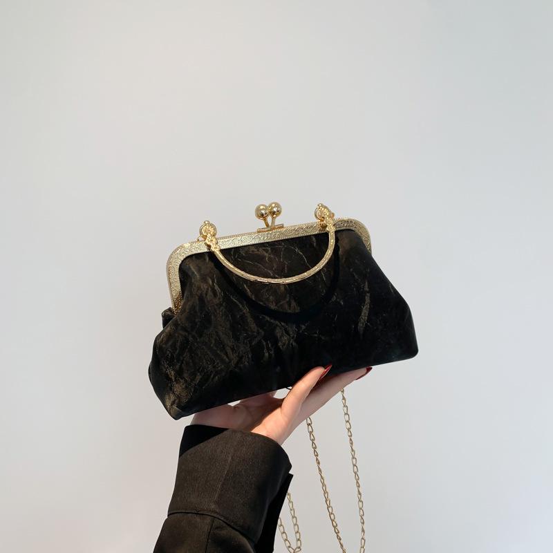 Solid Color Simple and Gentle Lock Handbag Spring New Versatile Ins One-shoulder Crossbody Bag Small Square Bag for Women