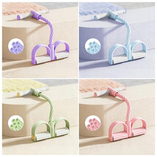 Pedal Resistance Band with Handle 4/6-Tube Pedal Ankle Puller Elastic Sit-up Pull Rope Men Women Yoga Pedal Workout Band Exercise Equipment