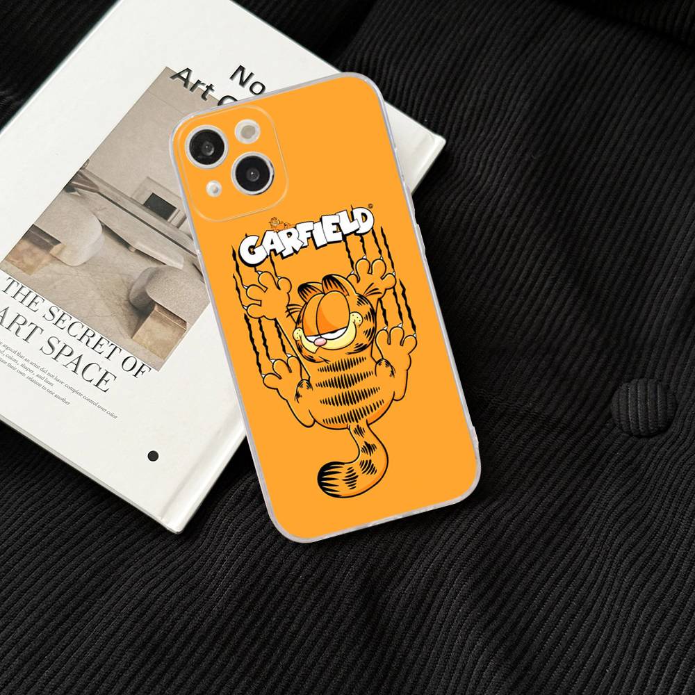 Cartoon Funny G-Garfield For iPhone 11 12 13 14 15 16 17 Pro Max Plus 13 Mini Silicone Soft Transparent Back