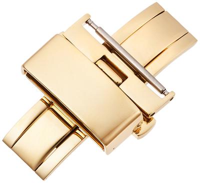 [Bambi] Buckle for Watch Strap, Double-folding, Butterfly Clasp, for Leather Straps, Gold, 20mm, ZG010S ZG010S