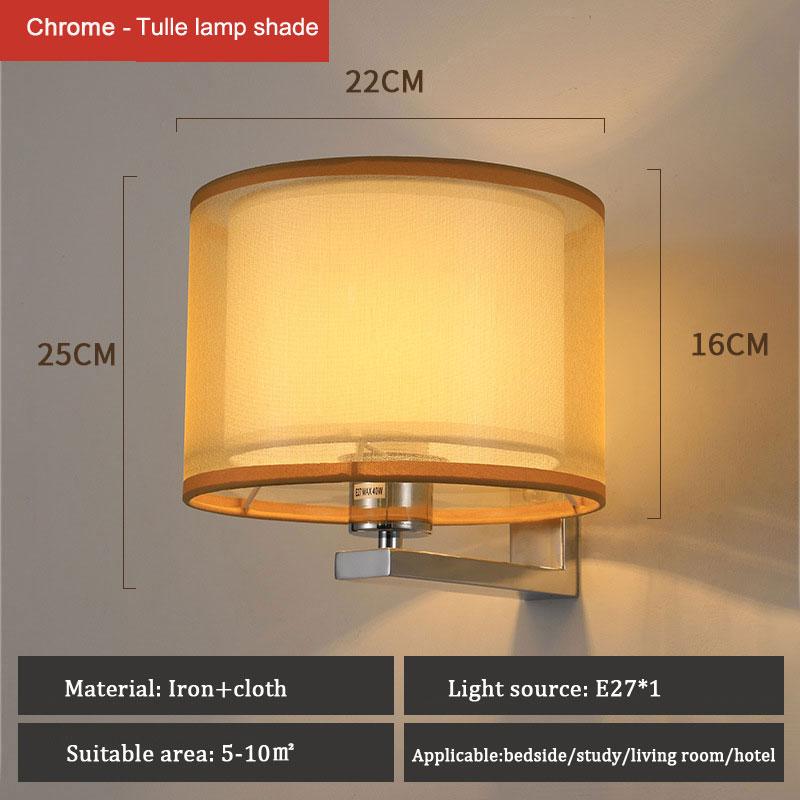 New Hotel Bedside Lamp Reading Lamp Chinese Style Living Room Bedroom Hallway Staircase Wall Lamp Warm Cloth Cover Wall Light