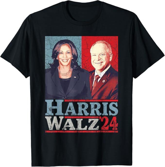 Kamala Harris Tim Walz Waltz 2024 Forward Election President T-Shirt